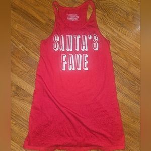 Victoria's Secret Red 'Santa's Fave' Tank Top Extra Long Size XS